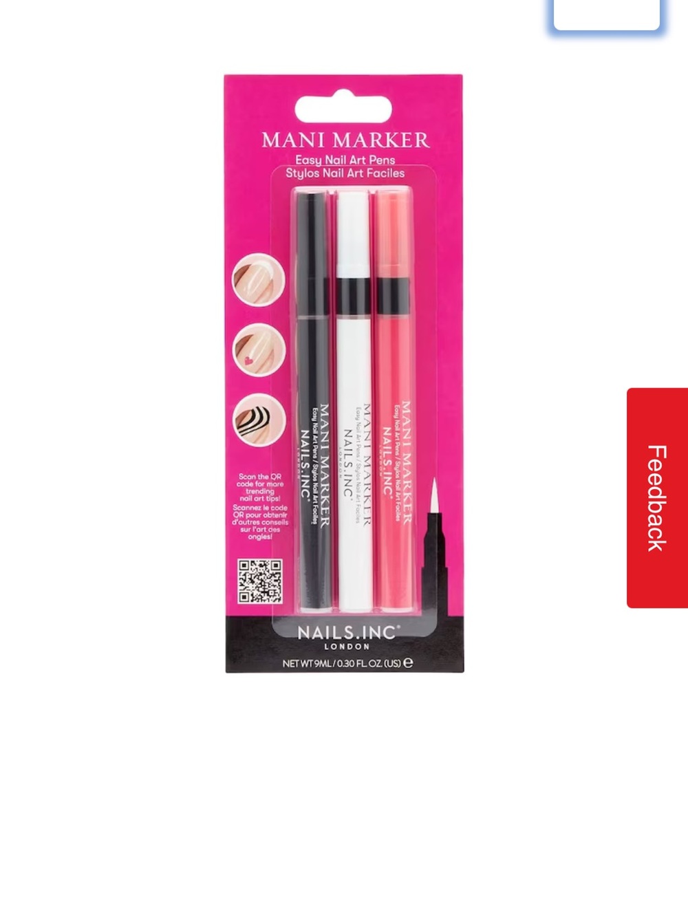 NAILS.INC Mani Marker Nail Art Pens – Black, White & Pink
